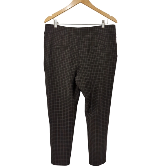 Maze Black Plaid Pull On Structured Dress Pants Trousers Plus Size 3X - Picture 3 of 5